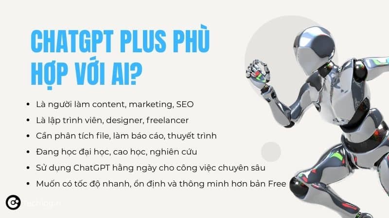 Đối tượng phù hợp với gói ChatGPT Plus