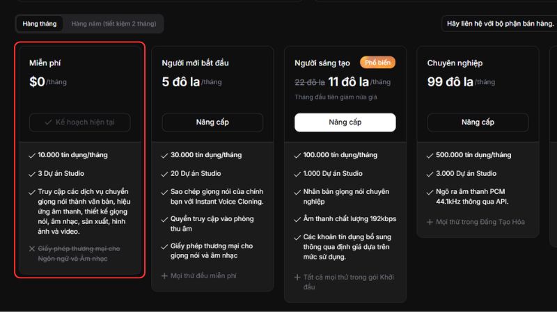 ElevenLabs Free dùng được bao lâu