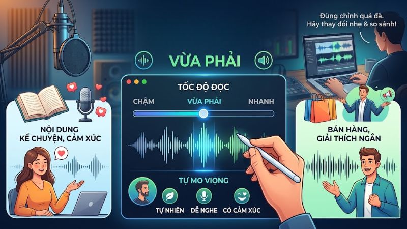 Cách chỉnh giọng đọc AI giống thật