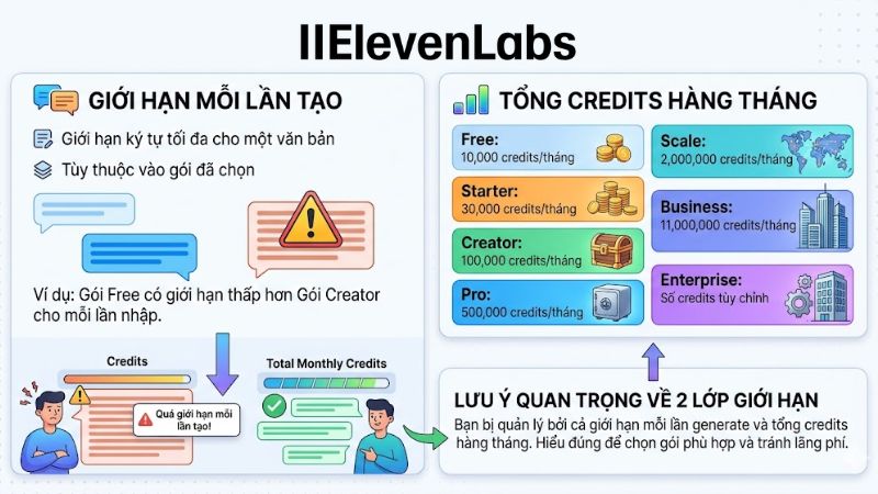 ElevenLabs có giới hạn ký tự không