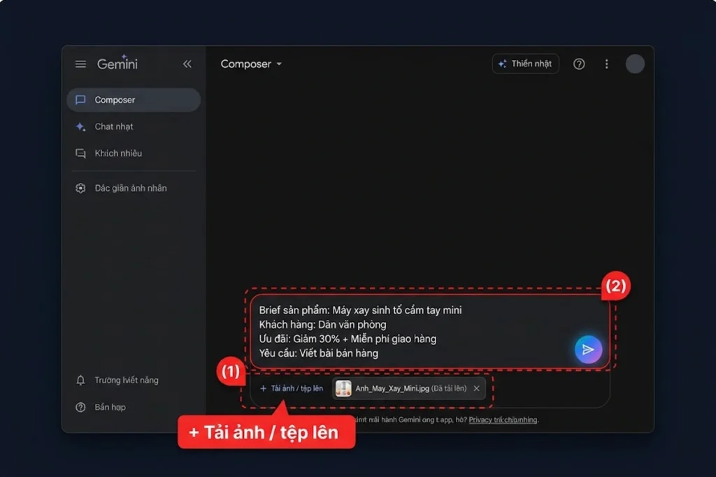 Cách dùng Gemini viết content bán hàng